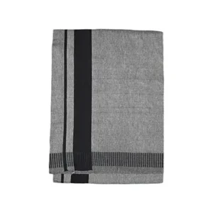 Grey dhoti with white border