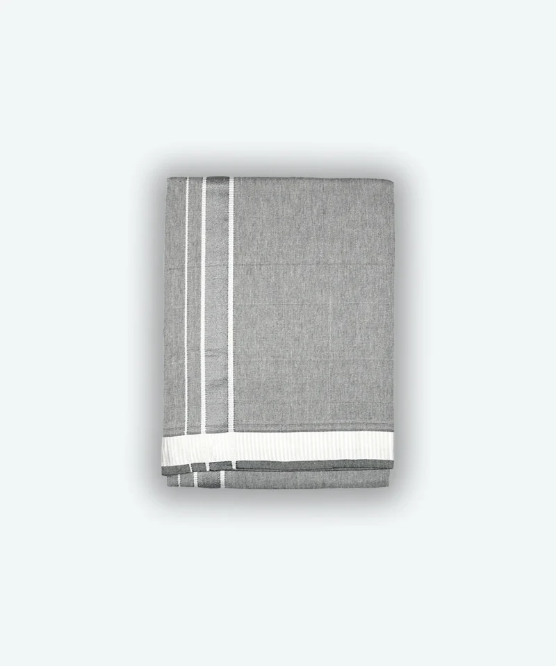 Grey Dhoti With White Border