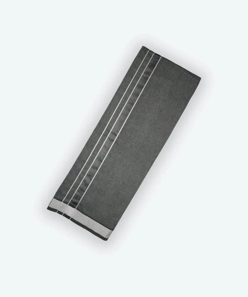 Grey Dhoti With White Border