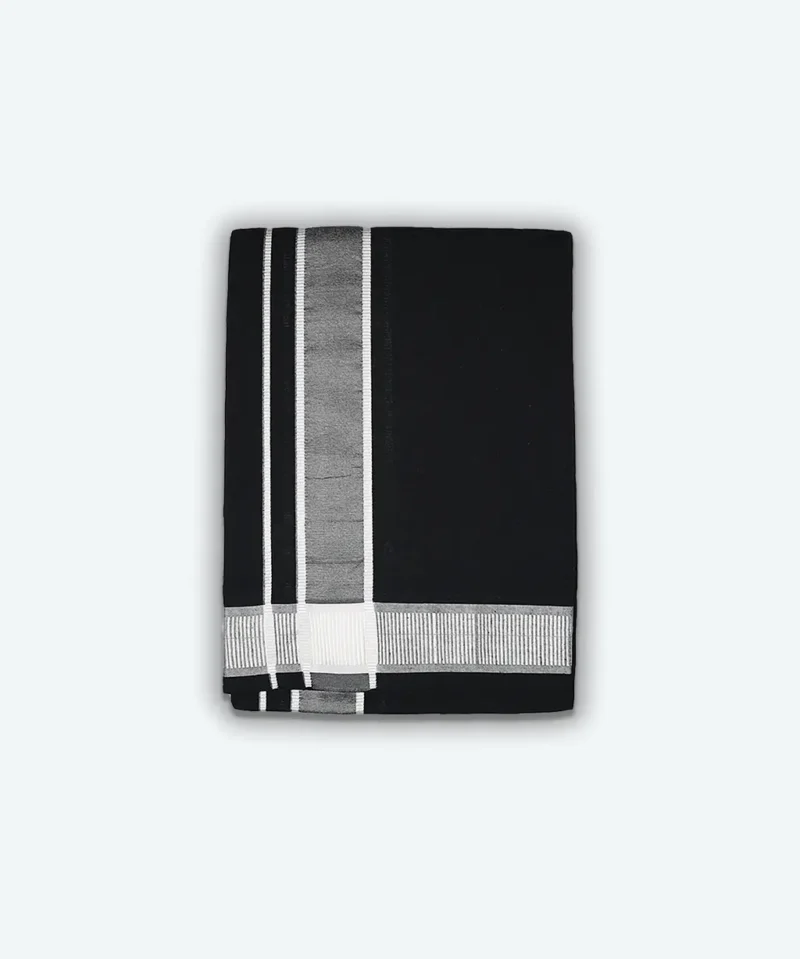 Black Dhoti with White border.webp