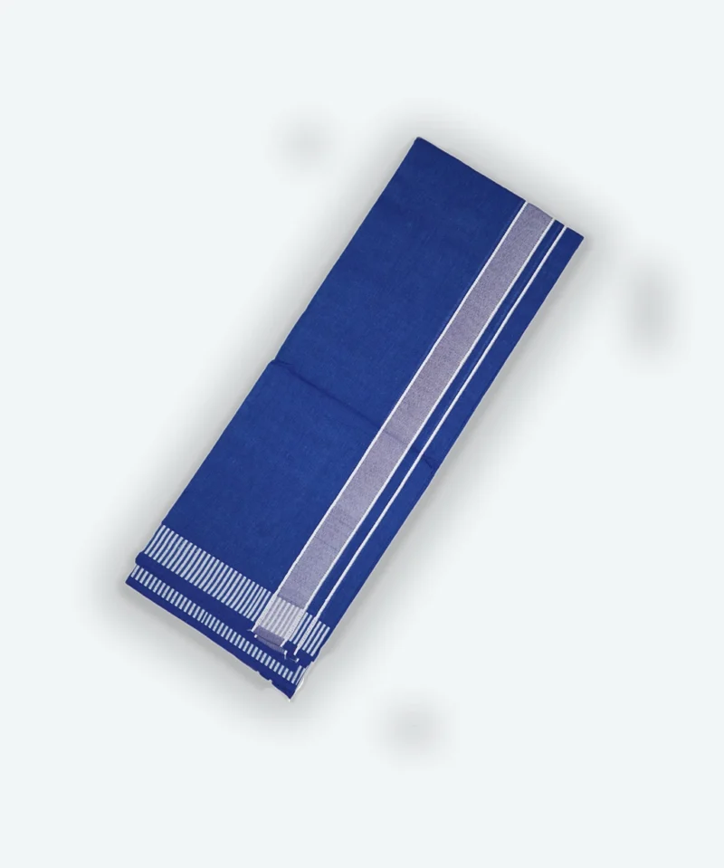 Blue Dhoti with White border