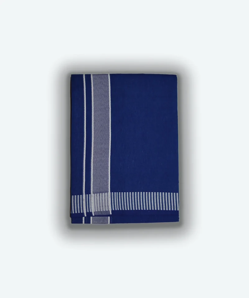 Blue Dhoti with White border