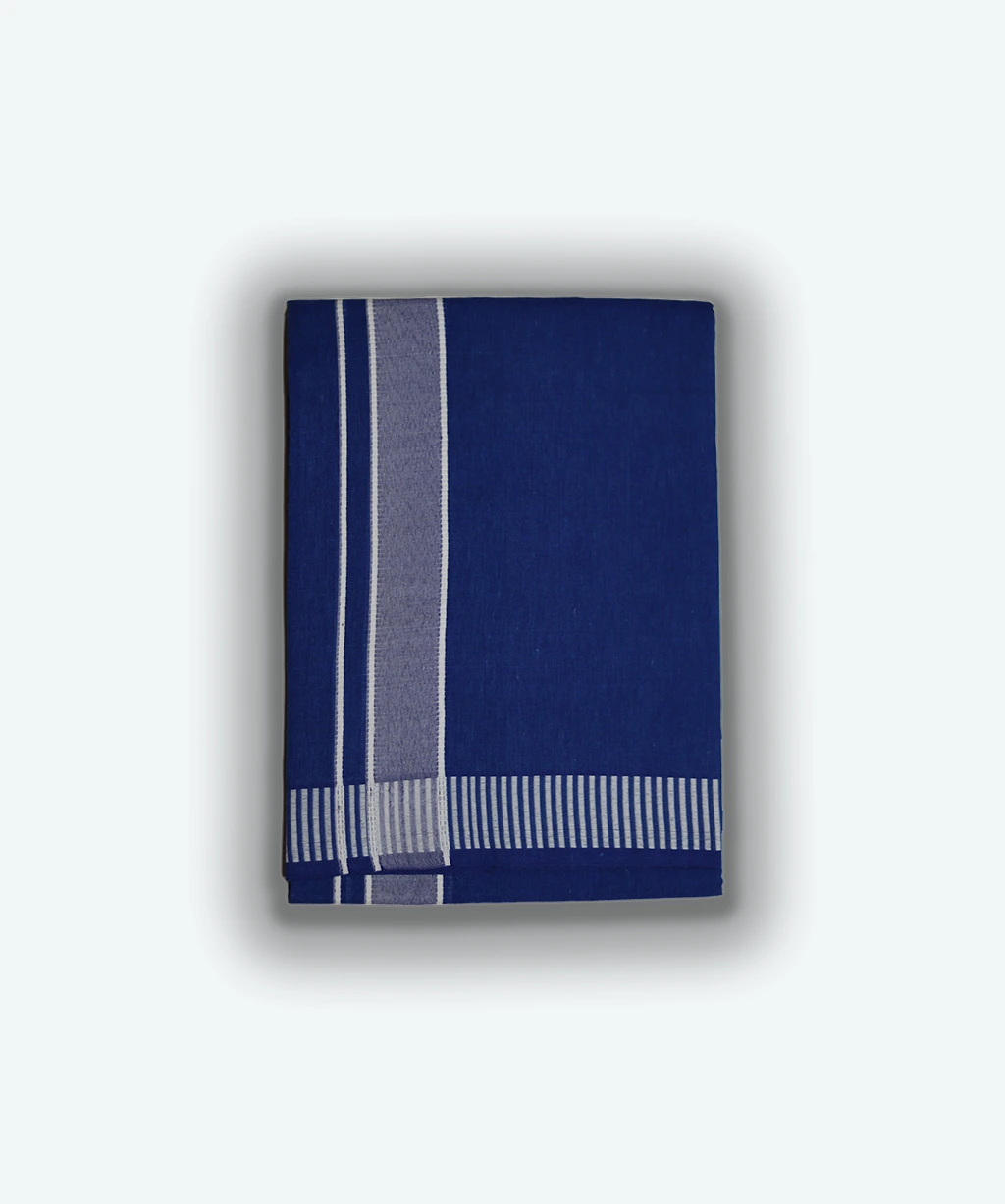 Blue Dhoti with White border