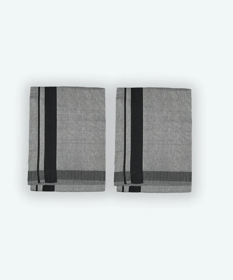 Grey Dhoti with black border