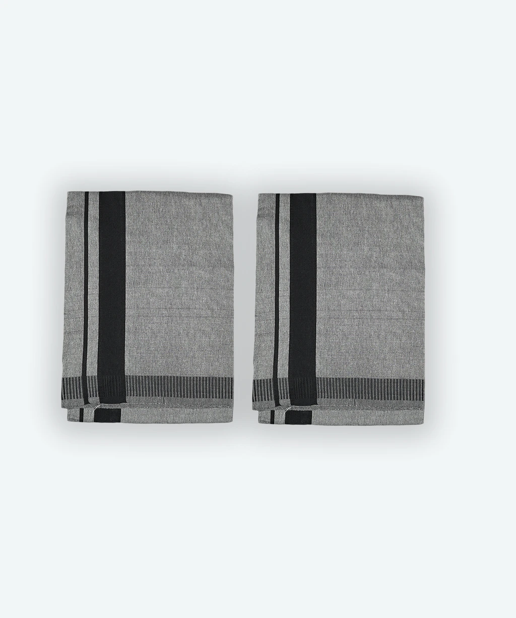 Grey Dhoti with black border