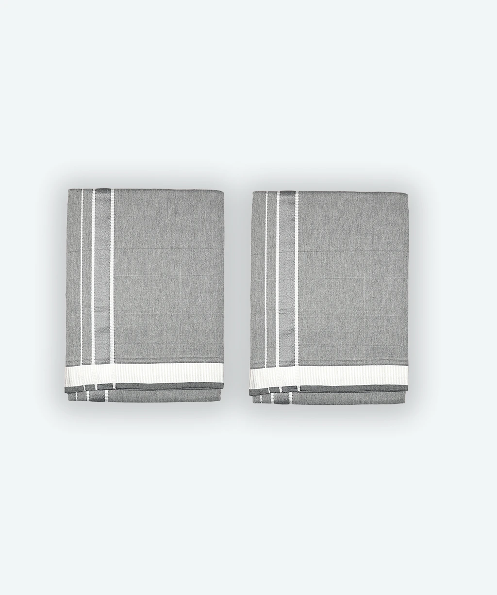 Grey Dhoti with White Border