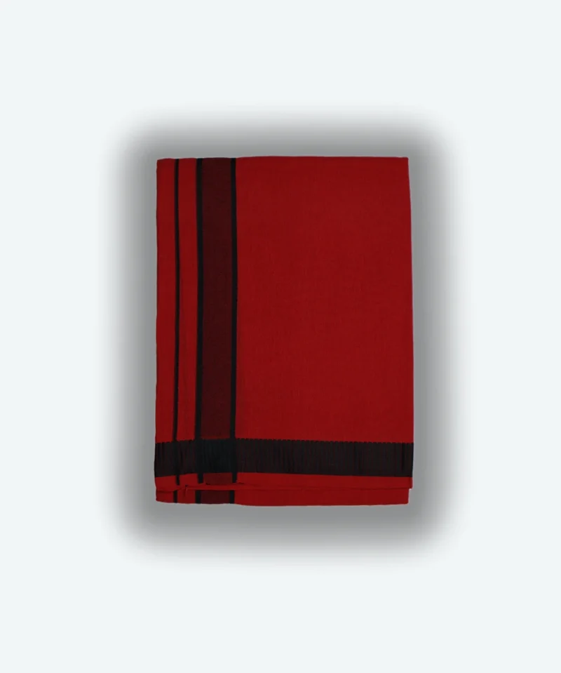 Red Dhoti With White Border