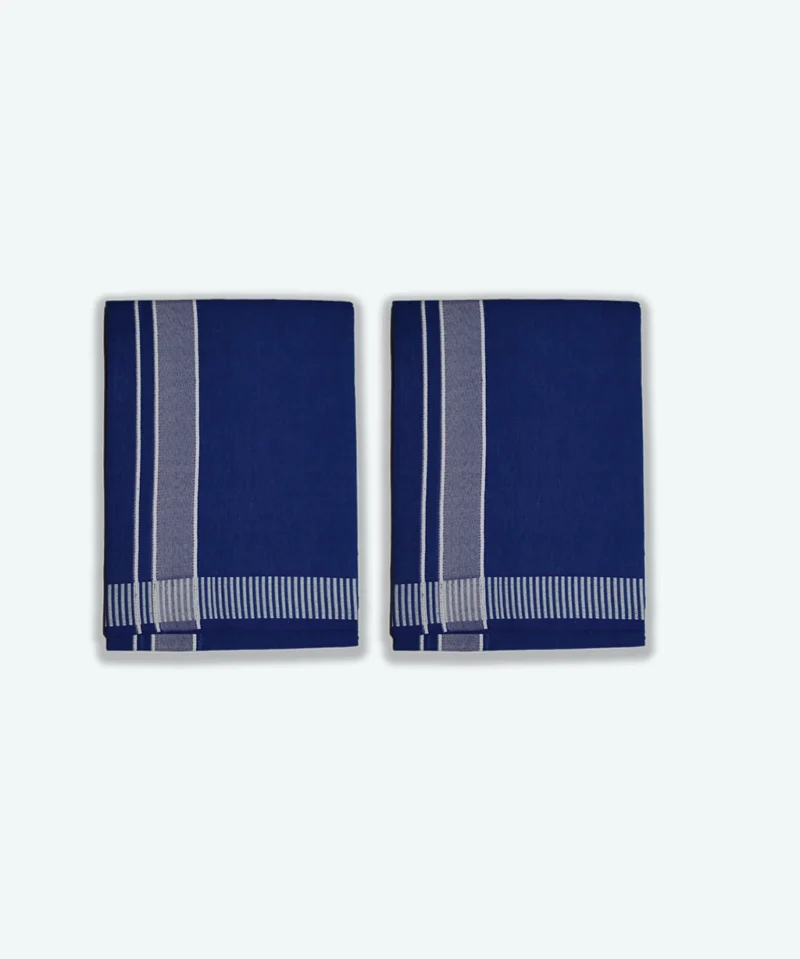 Blue dhoti with white border
