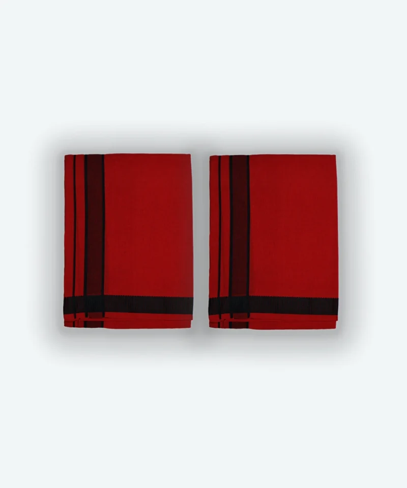 Red Dhoti with white border