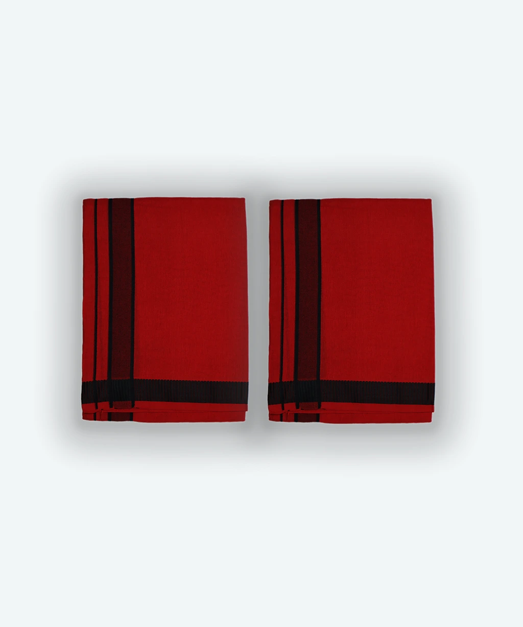 Red Dhoti with white border