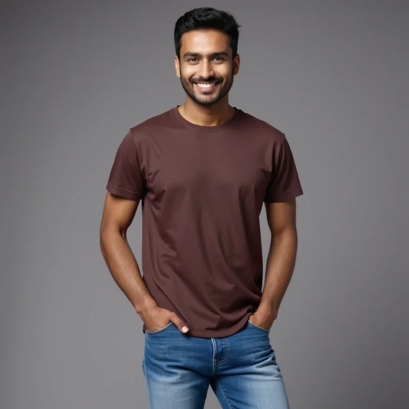 Maroon Cotton color t-Shirt