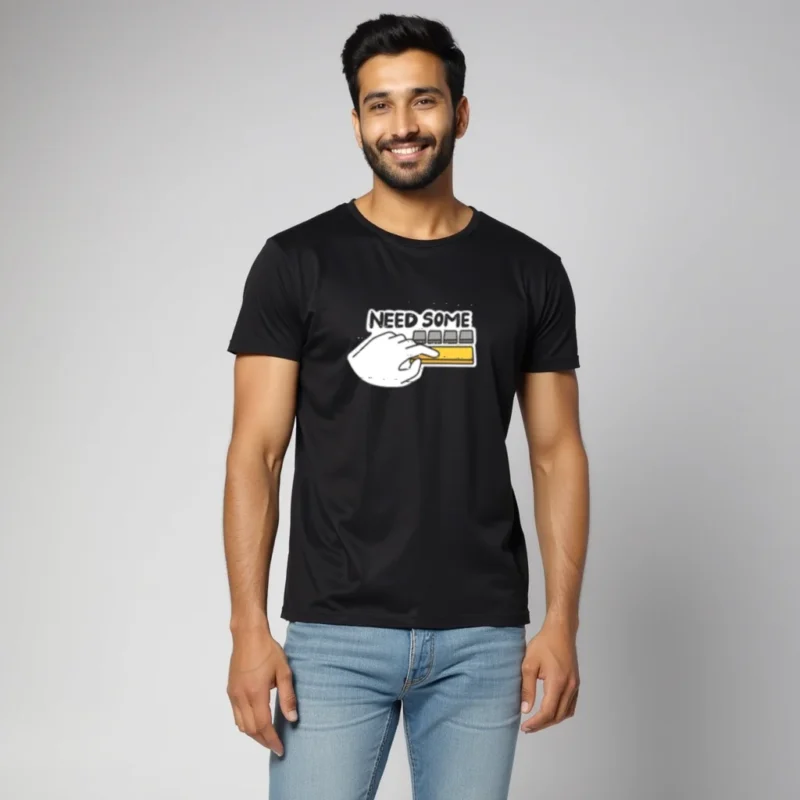 Black Need some space t-shirt regular fit