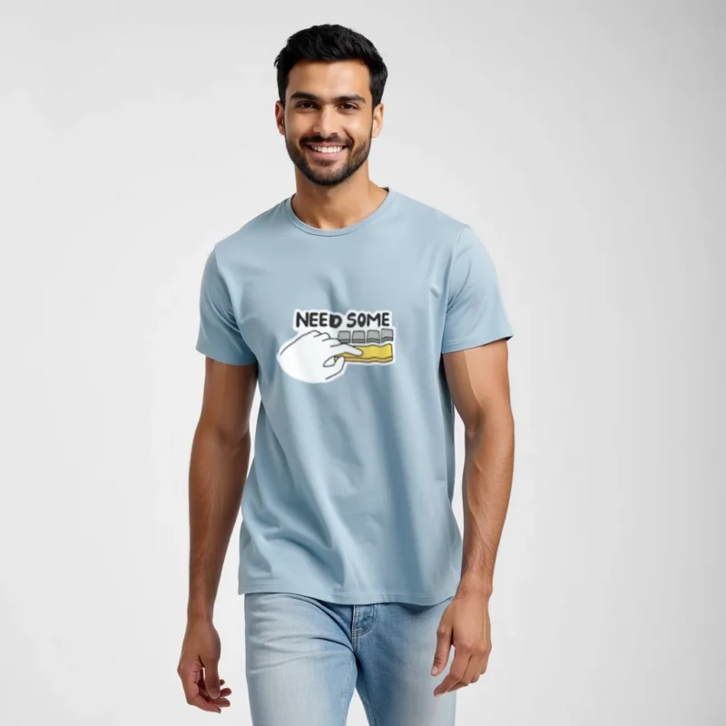Blue color Need some space t-shirt regular fit