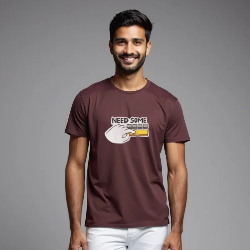 Maroon Need some space t-shirt regular fit