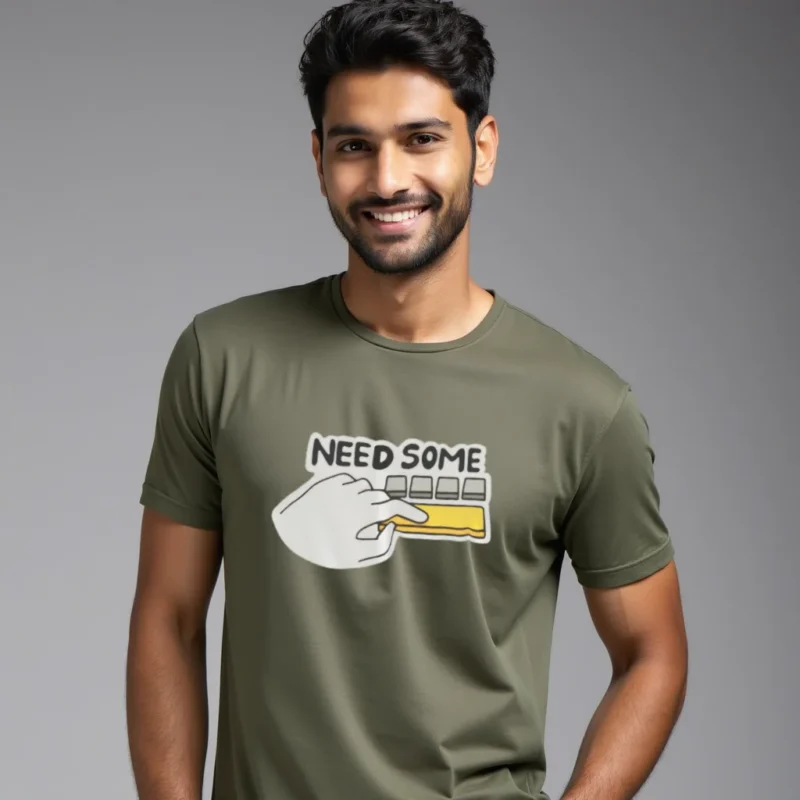 Olive Need some space t-shirt regular fit