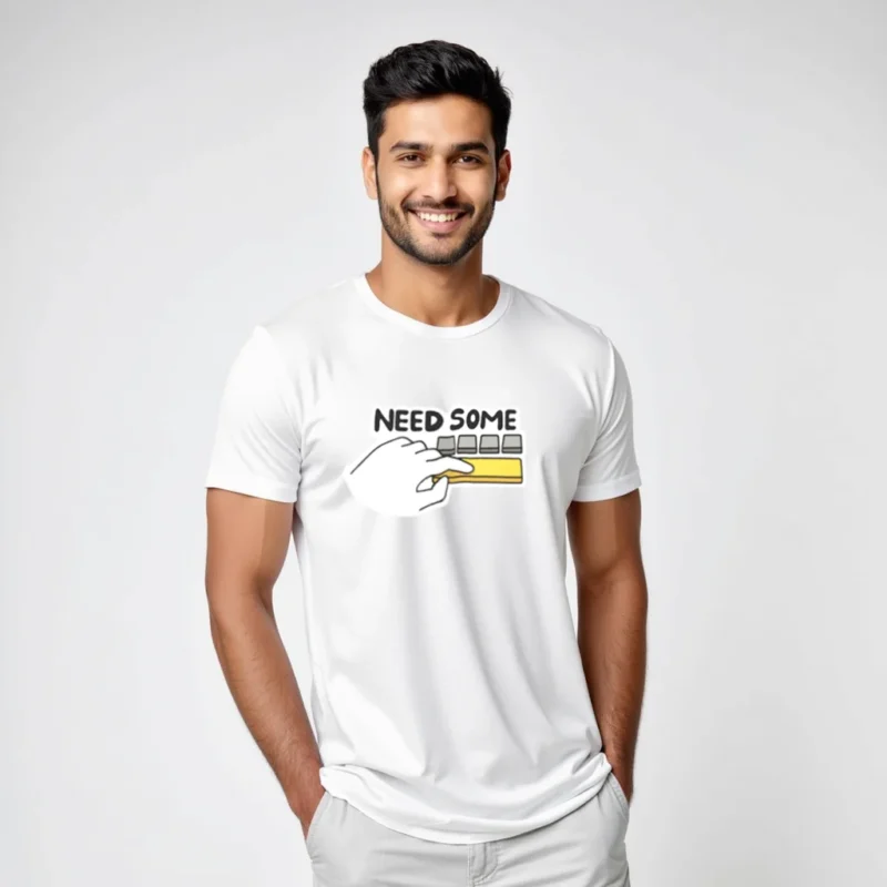 White Need some space t-shirt regular fit