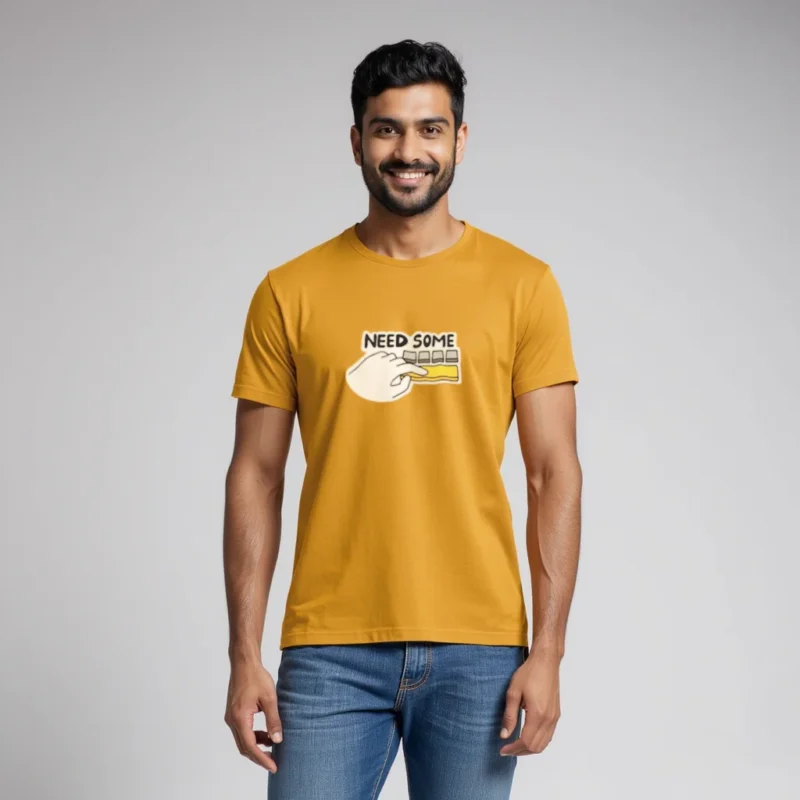 Yellow color Need some space t-shirt regular fit