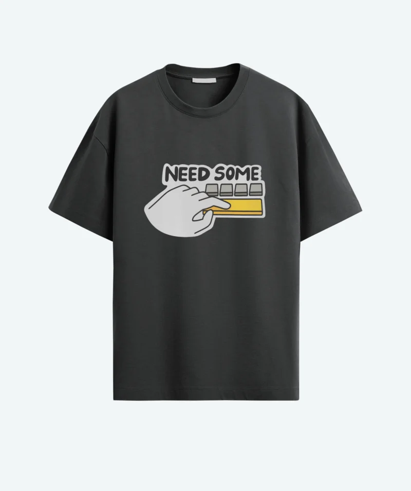 black color oversized Need some space T-shirt