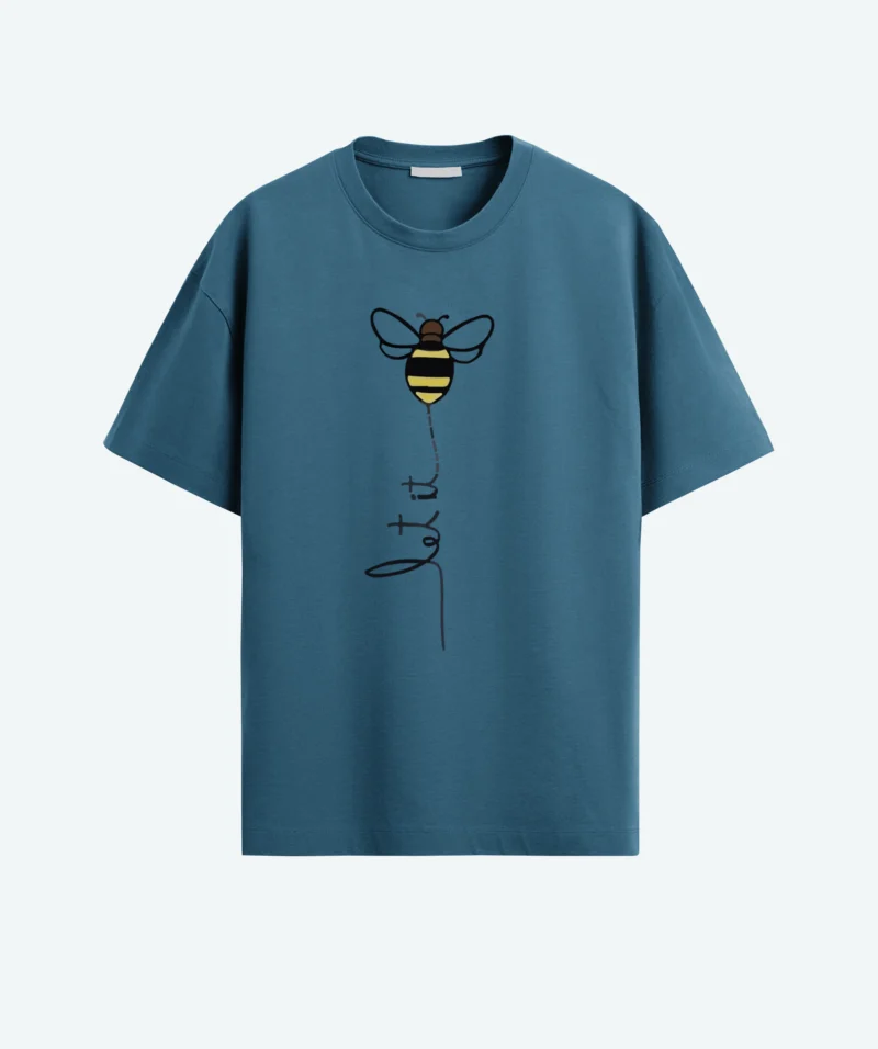 Blue color oversized Let it bee T-shirt