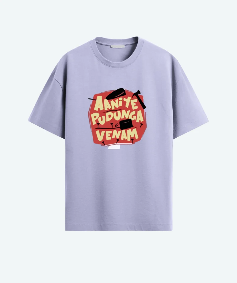 Lavender color oversized aaniye pudka venam T-shirt