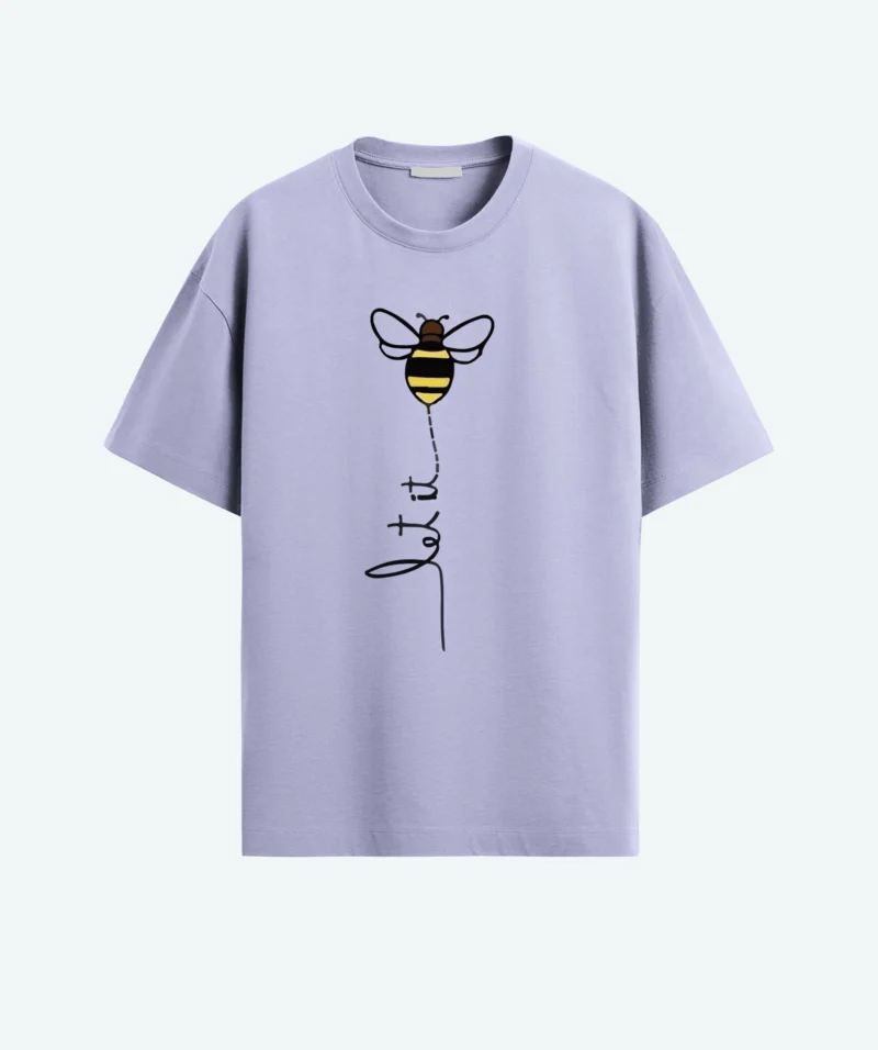 Lavender color oversized Let it bee T-shirt