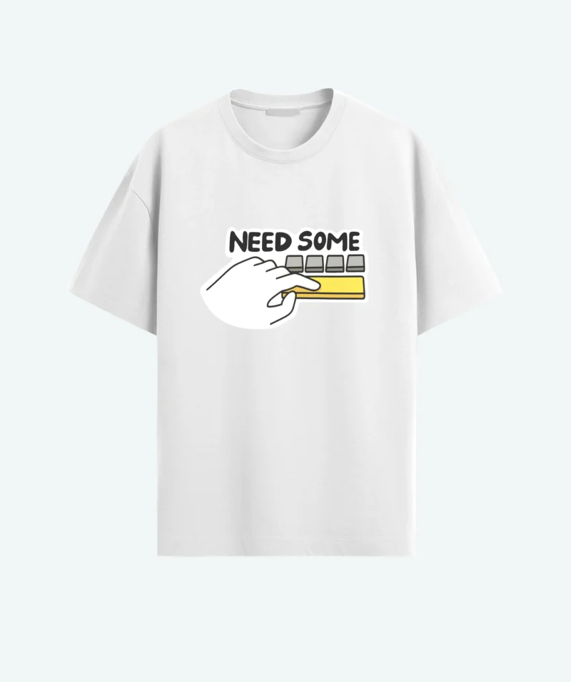 White color oversized Need some space T-shirt